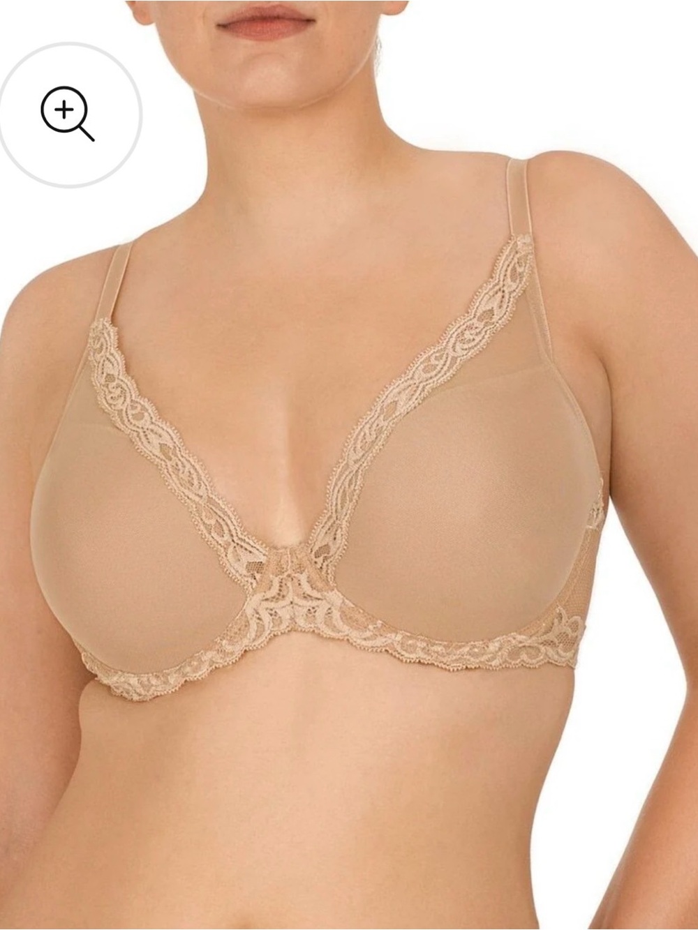 Natori Lace Trim feather Bra - Nude 34G